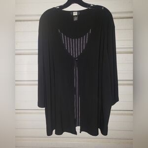 4X Plus Size Black Studio 1940 Work Blouse Top Dressy Shirt